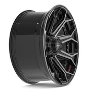 Set(4) 22x10 4P80R Gloss Black Brushed with Tinted Clear - 8x180 -24ET