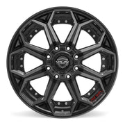 Set(4) 22x10 4P80R Gloss Black Brushed with Tinted Clear - 8x165.1 -24ET