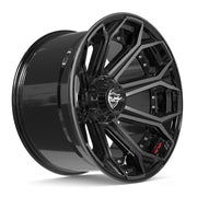 22x12 4P80R Gloss Black Brushed with Tinted Clear - 6x135 + 6x139.7 -44ET