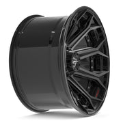 22x12 4P80R Gloss Black Brushed with Tinted Clear - 6x135 + 6x139.7 -44ET