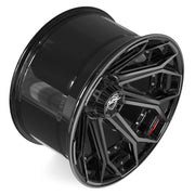 22x12 4P80R Gloss Black Brushed with Tinted Clear - 6x135 + 6x139.7 -44ET