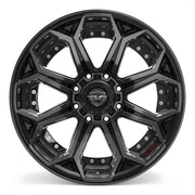 22x12 4P80R Gloss Black Brushed with Tinted Clear - 8x170 -44ET