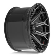 Set(4) 22x12 4P80R Gloss Black Brushed with Tinted Clear - 8x165.1 -44ET