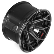 22x12 4P80R Gloss Black Brushed with Tinted Clear - 8x165.1 -44ET