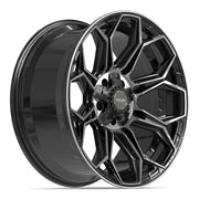 Set(5) 20x9 4P83 Gloss Black Brushed with Tinted Clear - 5x127 &amp; 5x139.7 +0ET