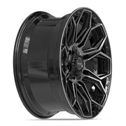 Set(4) 20x9 4P83 Gloss Black Brushed with Tinted Clear - 5x127 &amp; 5x139.7 +0ET