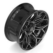 Set(4) 20x9 4P83 Gloss Black Brushed with Tinted Clear - 5x127 &amp; 5x139.7 +0ET