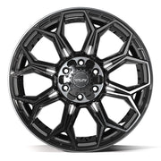 4PLAY 4P83 20x9 6x135 + 6x139.7 Gloss Black Brushed with Tinted Clear Wheels 275-55-20 TBB TS-37 AT Tires SET