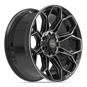 Set(4) 20x9 4P83 Gloss Black Brushed with Tinted Clear - 6x135 &amp; 6x139.7 +0ET with 275/55r20 Bridgestone Dueler Alenza HL Plus Tires