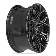 Set(4) 20x9 4P83 Gloss Black Brushed with Tinted Clear - 6x135 &amp; 6x139.7 +0ET