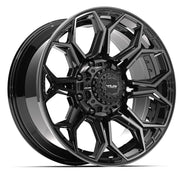 Set(4) 20x9 4P83 Gloss Black Brushed with Tinted Clear - 8x170 +0ET