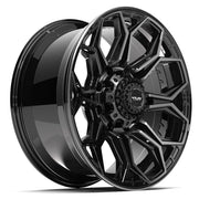 Set(4) 20x9 4P83 Gloss Black Brushed with Tinted Clear - 8x170 +0ET