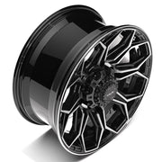 Set(4) 20x9 4P83 Gloss Black Brushed with Tinted Clear - 8x170 +0ET