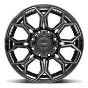 Set(4) 20x9 4P83 Gloss Black Brushed with Tinted Clear - 8x180 +0ET