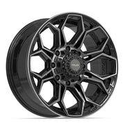 20x9 4P83 Gloss Black Brushed with Tinted Clear - 8x180 +0ET