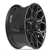 20x9 4P83 Gloss Black Brushed with Tinted Clear - 8x180 +0ET