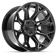 4P83 Gloss Black Brushed with Tinted Clear