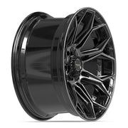 20x10 4P83 Gloss Black Brushed with Tinted Clear - 5x127 + 5x139.7 -18ET
