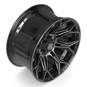 Set(5) 20x10 4P83 Gloss Black Brushed with Tinted Clear - 5x127 &amp; 5x139.7 -18ET
