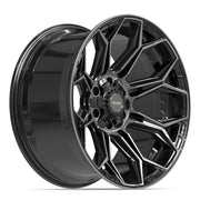 20x10 4P83 Gloss Black Brushed with Tinted Clear - 6x135 + 6x139.7 -18ET