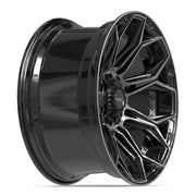 Set(4) 20x10 4P83 Gloss Black Brushed with Tinted Clear - 6x135 &amp; 6x139.7 -18ET