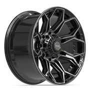 Set(4) 20x10 4P83 Gloss Black Brushed with Tinted Clear - 8x170 -18ET