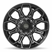 Set(4) 20x10 4P83 Gloss Black Brushed with Tinted Clear - 8x180 -18ET