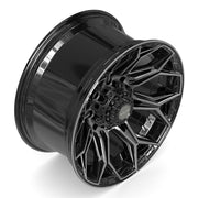 Set(4) 20x10 4P83 Gloss Black Brushed with Tinted Clear - 8x165.1 -18ET