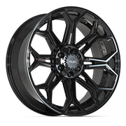 Set(4) 22x9 4P83 Gloss Black - 6x135 &amp; 6x139.7 +12ET with 285/45r22 Sailun TerraMax RT Tires &amp; TPMS