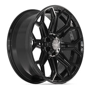 Set(4) 22x9 4P83 Gloss Black - 6x135 &amp; 6x139.7 +12ET with 285/45r22 Sailun TerraMax RT Tires