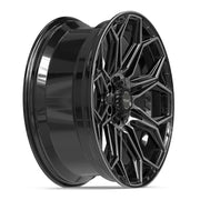 Set(4) 22x9 4P83 Gloss Black Brushed with Tinted Clear - 6x135 &amp; 6x139.7 +12ET
