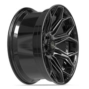 Set(4) 22x10 4P83 Gloss Black Brushed with Tinted Clear - 5x127 &amp; 5x139.7 -18ET