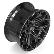 Set(4) 22x10 4P83 Gloss Black Brushed with Tinted Clear - 5x127 &amp; 5x139.7 -18ET