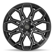 Set(4) 22x10 4P83 Gloss Black Brushed with Tinted Clear - 6x135 &amp; 6x139.7 -18ET with 285/45r22 Goodyear Eagle Touring Tires &amp; TPMS