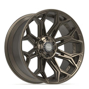 Set(4) 22x10 4P83 Satin Bronze - 6x135 &amp; 6x139.7 -18ET with 33x12.50r22 TBB TS-57 RT Tires &amp; TPMS