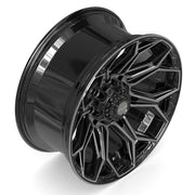Set(4) 22x10 4P83 Gloss Black Brushed with Tinted Clear - 8x170 -18ET