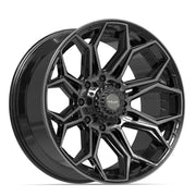 Set(4) 22x10 4P83 Gloss Black Brushed with Tinted Clear - 8x180 -18ET