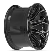 Set(4) 22x12 4P83 Gloss Black Brushed with Tinted Clear - 5x127 &amp; 5x139.7 -44ET