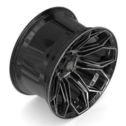 Set(4) 22x12 4P83 Gloss Black Brushed with Tinted Clear - 5x127 &amp; 5x139.7 -44ET