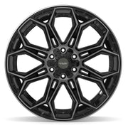 Set(4) 22x12 4P83 Gloss Black Brushed with Tinted Clear - 6x135 &amp; 6x139.7 -44ET