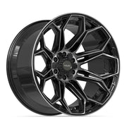 22x12 4P83 Gloss Black Brushed with Tinted Clear - 6x135 + 6x139.7 -44ET