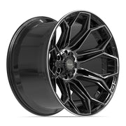 22x12 4P83 Gloss Black Brushed with Tinted Clear - 6x135 + 6x139.7 -44ET