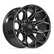 Set(4) 22x12 4P83 Gloss Black Brushed with Tinted Clear - 8x170 -44ET