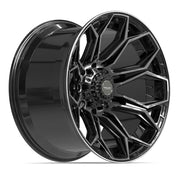 Set(4) 22x12 4P83 Gloss Black Brushed with Tinted Clear - 8x170 -44ET