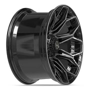 Set(4) 22x12 4P83 Gloss Black Brushed with Tinted Clear - 8x180 -44ET