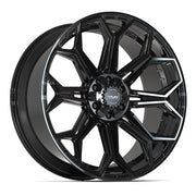 Set(4) 24x10 4P83 Gloss Black - 6x135 &amp; 6x139.7 +18ET with 295/35r24 Sailun Atrezzo SVR LX+ Tires &amp; TPMS