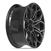 Set(4) 24x10 4P83 Gloss Black Brushed with Tinted Clear - 6x135 &amp; 6x139.7 +18ET