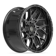 Set(4) 20x10 4PL28 Gloss Black Brushed with Tinted Clear - 6x135 &amp; 6x139.7 -18ET