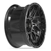 Set(4) 20x10 4PL28 Gloss Black Brushed with Tinted Clear - 6x135 &amp; 6x139.7 -18ET