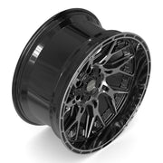Set(4) 20x10 4PL28 Gloss Black Brushed with Tinted Clear - 6x135 &amp; 6x139.7 -18ET